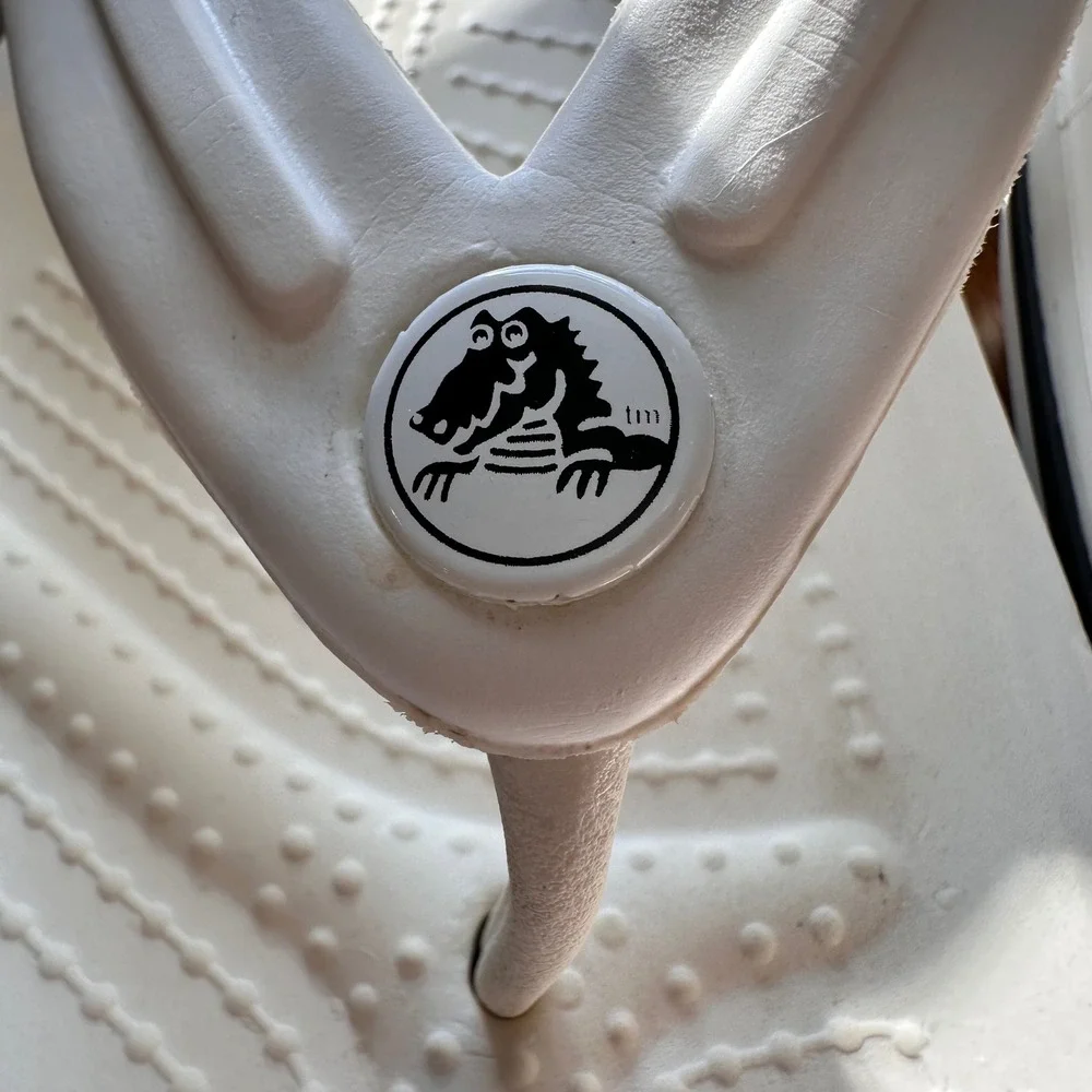 Crocs Crocband Flip Flops Unisex White Lightweight Comfort Sandals M10 W12